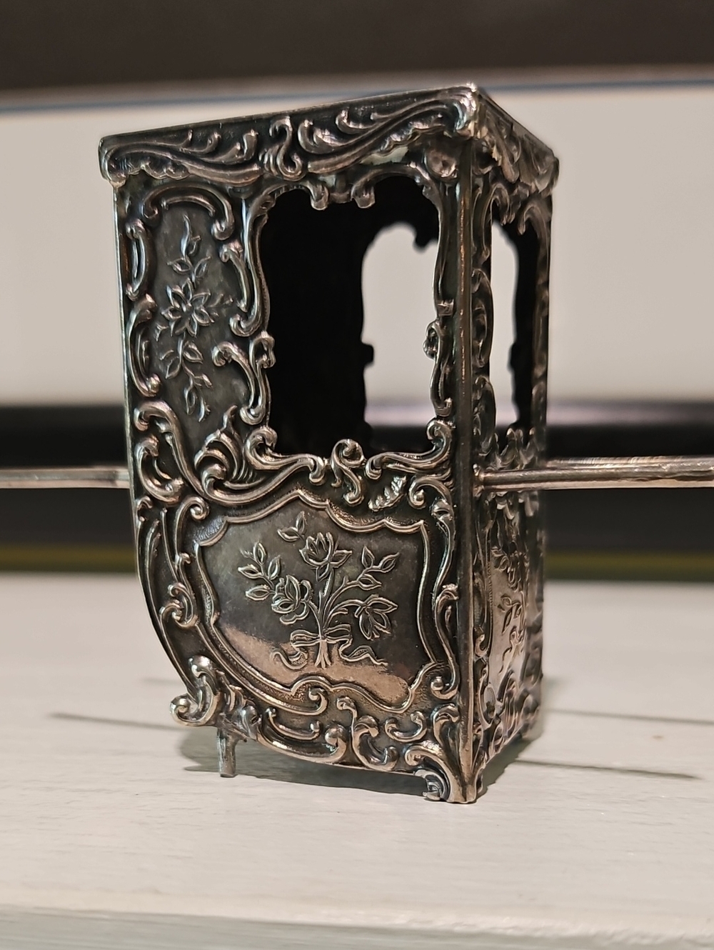 Antique Silver Miniature Sedan Chariot - Maurice Freeman